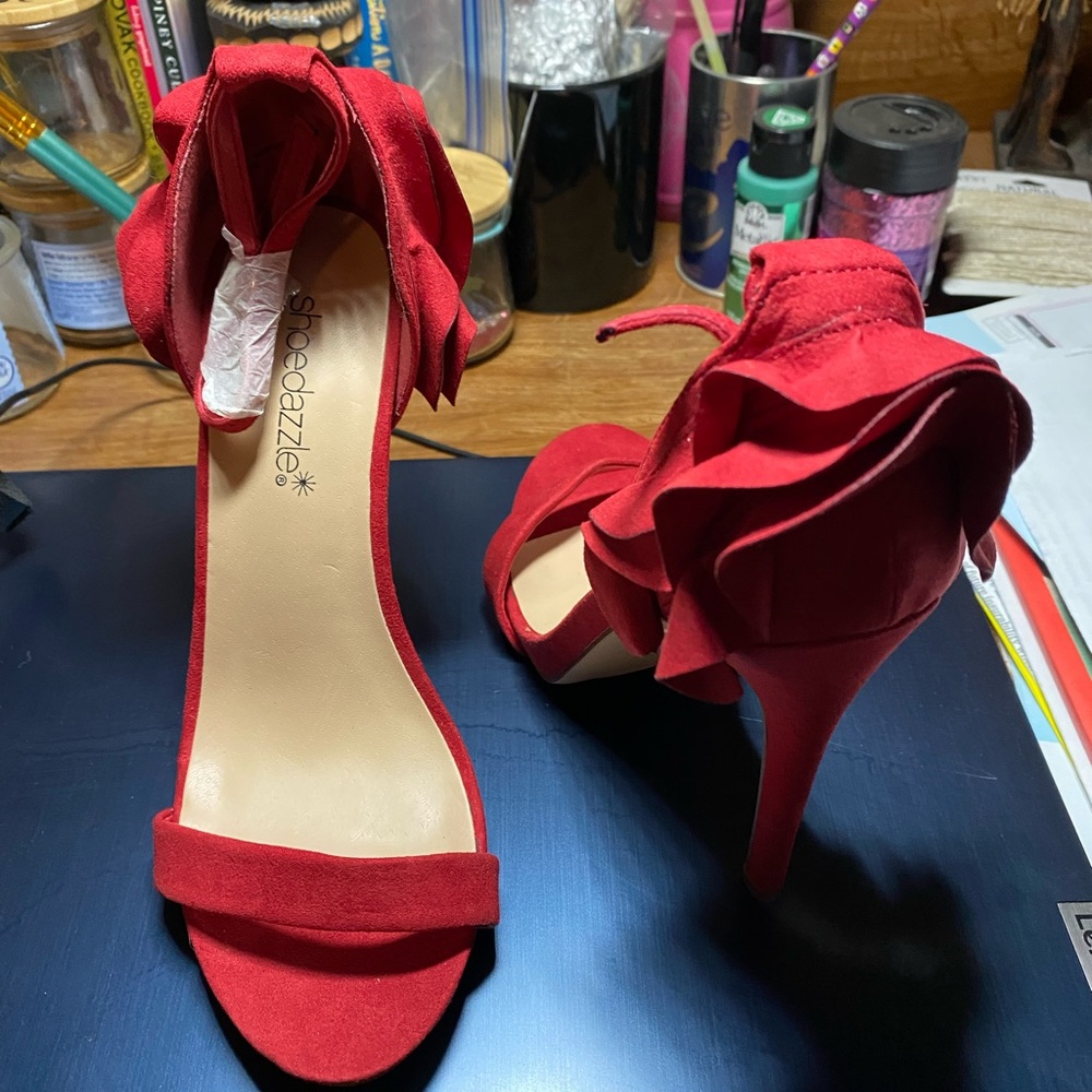Red shoe dazzle heels
